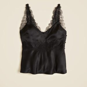 $158 NWOT J Crew Lace-trim tank top in luster charmeuse Size 4